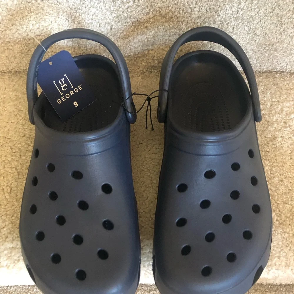 New Men’s George Navy Blue Slip-On Clog Sandals size 9